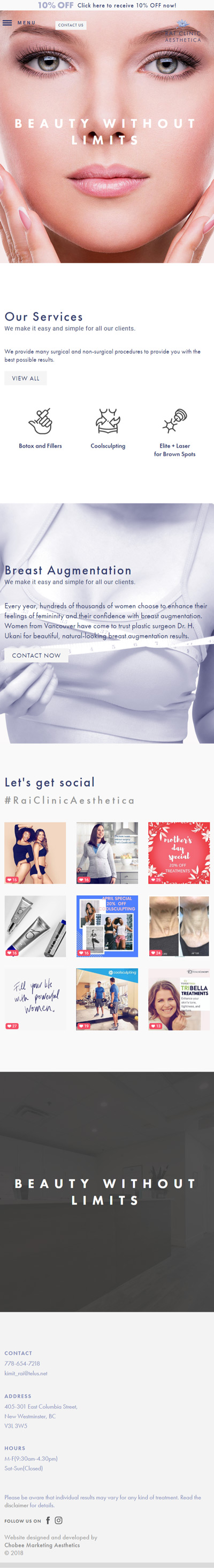 Rai Clinic Aesthetica Website