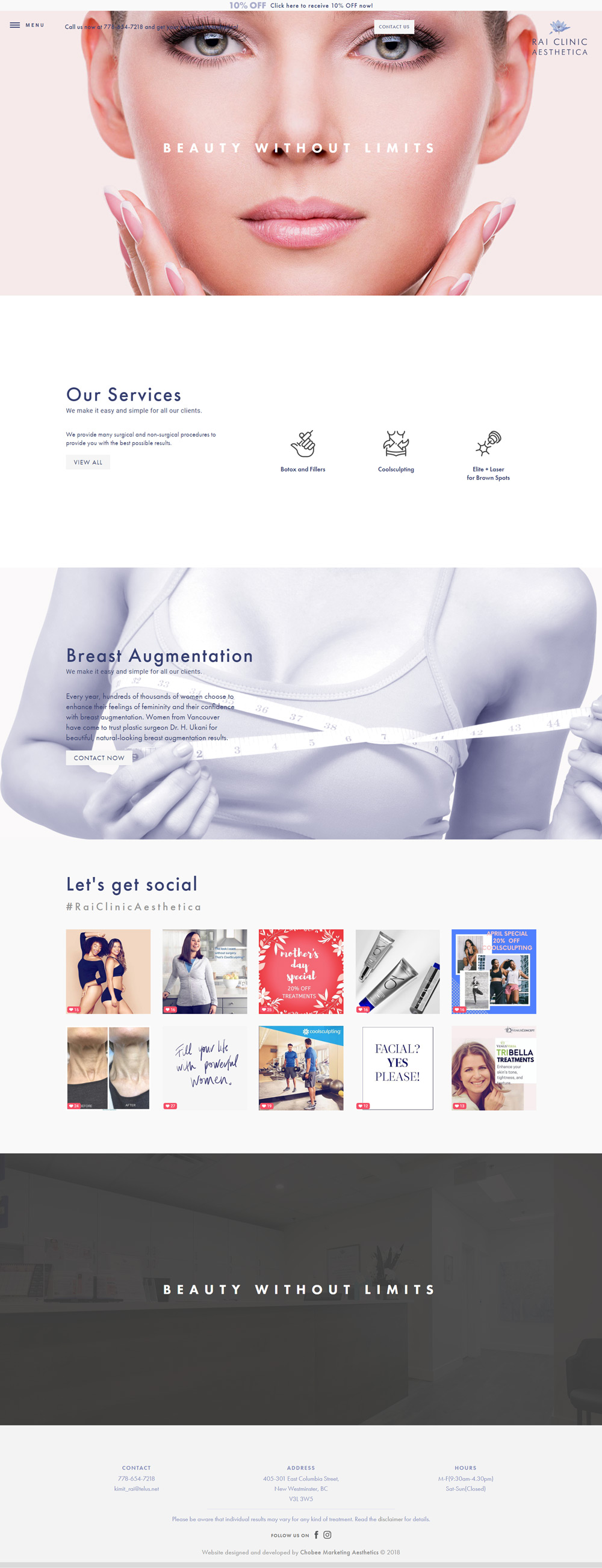 Rai Clinic Aesthetica Website